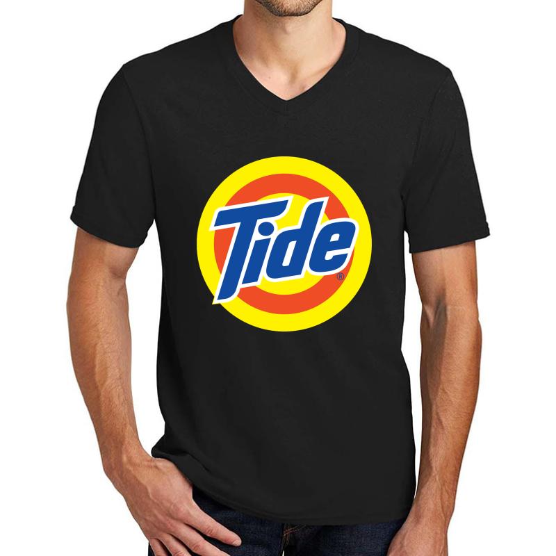 Tide Logo Unisex V-Neck T-Shirt Men Black