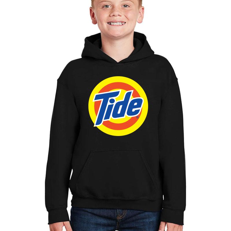 Tide Logo Youth Hooded Sweatshirt Boy Black