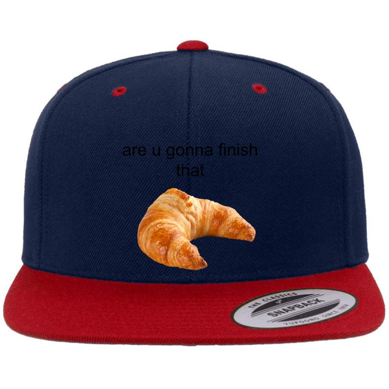 Are You Gonna Finish That Croissant? - Carl Wheezer Premium Flat Bill Snapback Cap  Navy