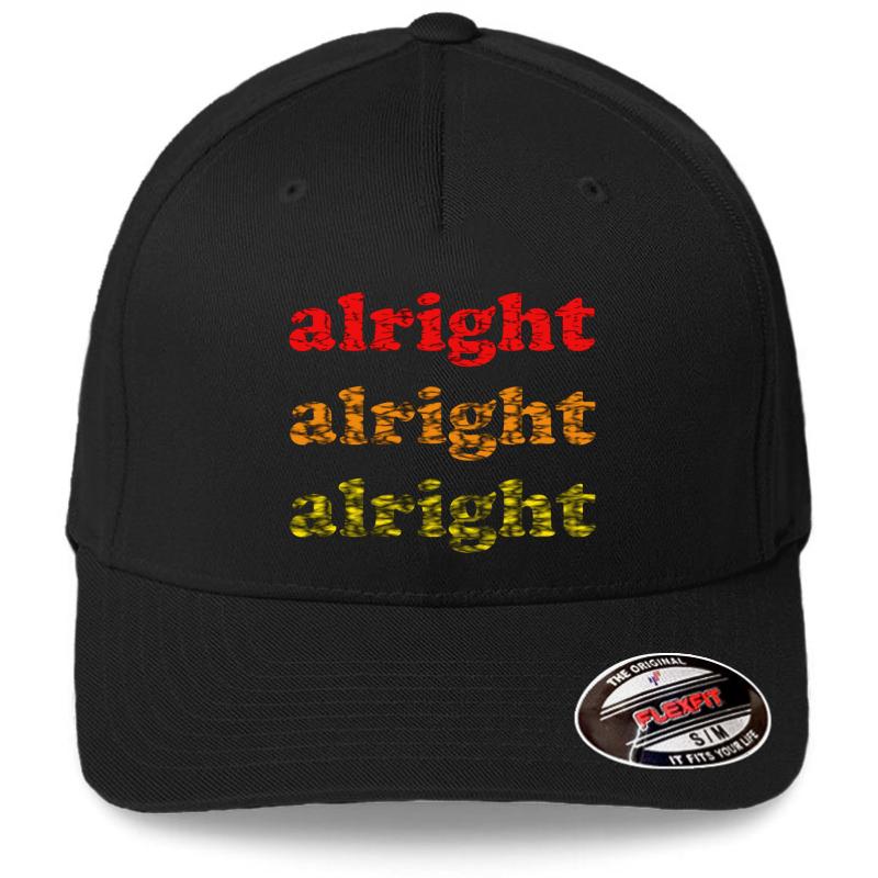 Alright Alright Alright - Matthew Mcconaughey : White Flexfit Baseball Cap  Black