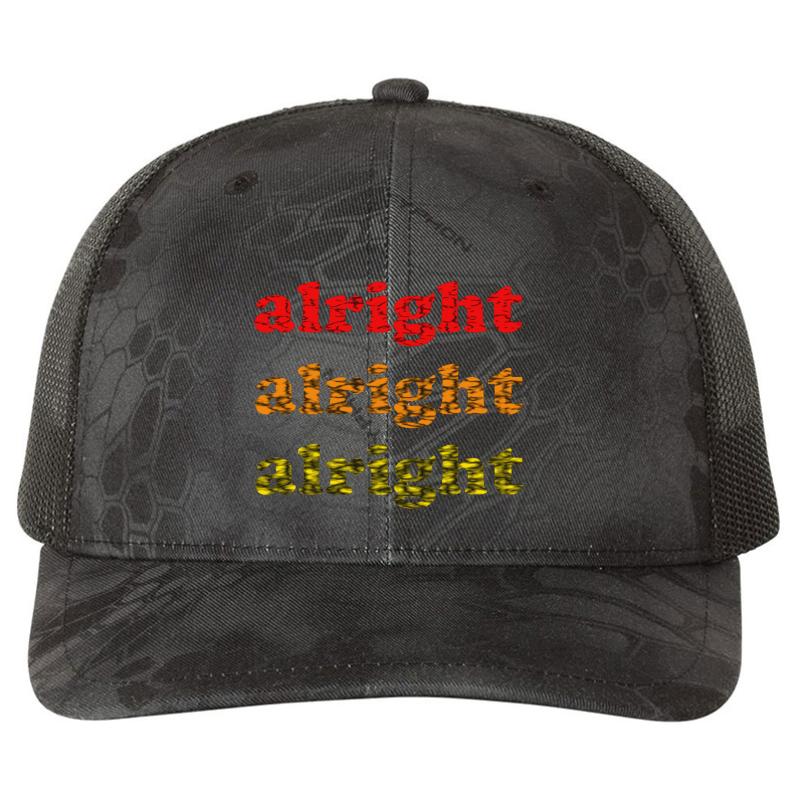 Alright Alright Alright - Matthew Mcconaughey : White Richardson Premium Trucker Snapback Cap  Kryptek Typhon Black