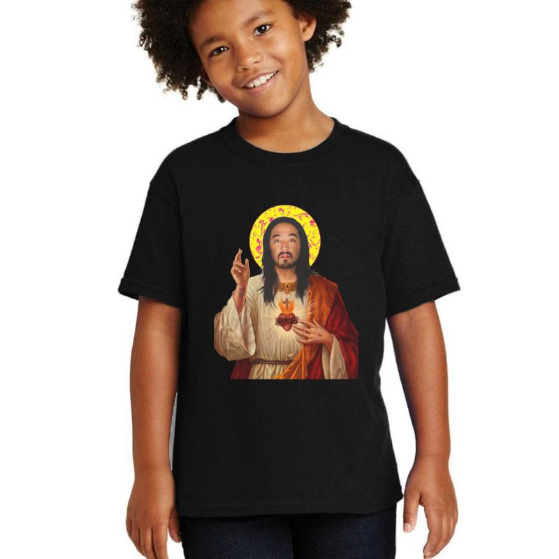 'Stevus Christ' - Steve Aoki Dim Mak Youth T-Shirt Boy Black