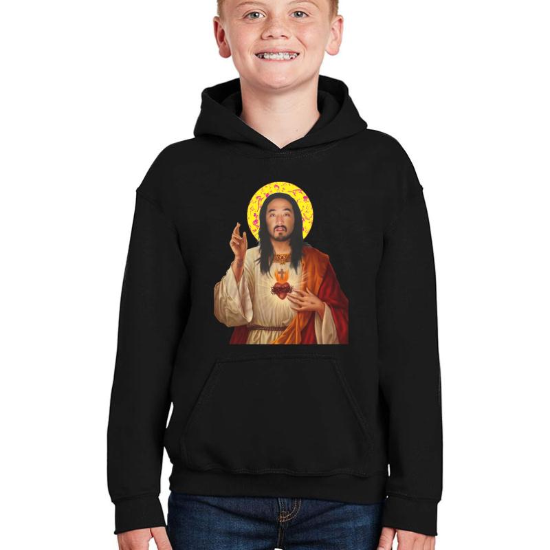 'Stevus Christ' - Steve Aoki Dim Mak Youth Hooded Sweatshirt Boy Black