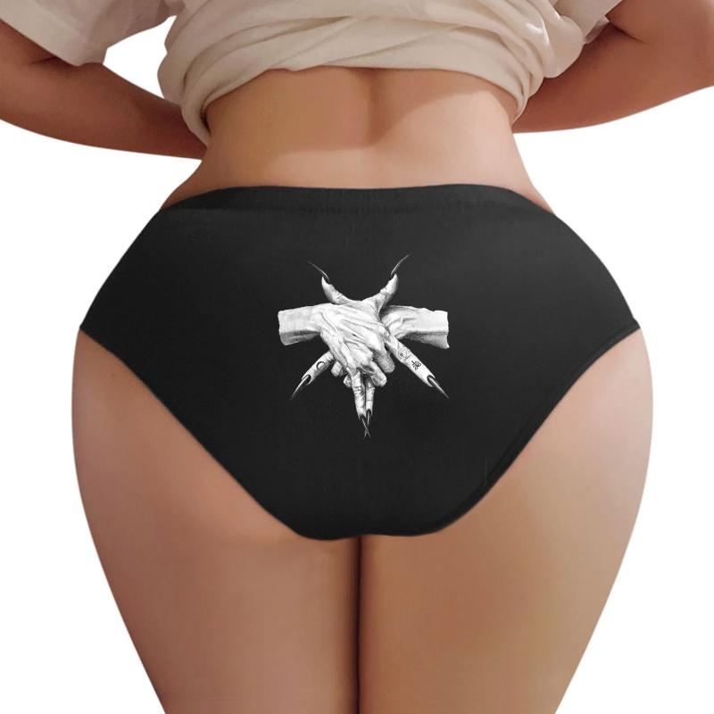 666 Pentagram Hand Sign Ghostemane  Women Underwear Panties Women Black