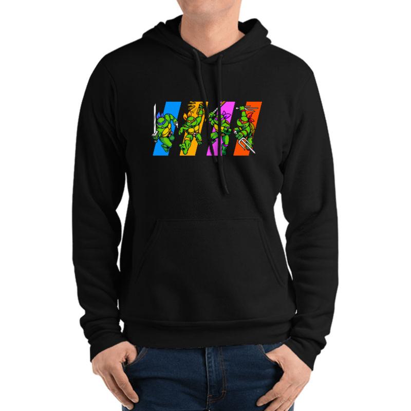 Tmnt Turtles In Time Characters Unisex Hooded Sweatshirt Men Black