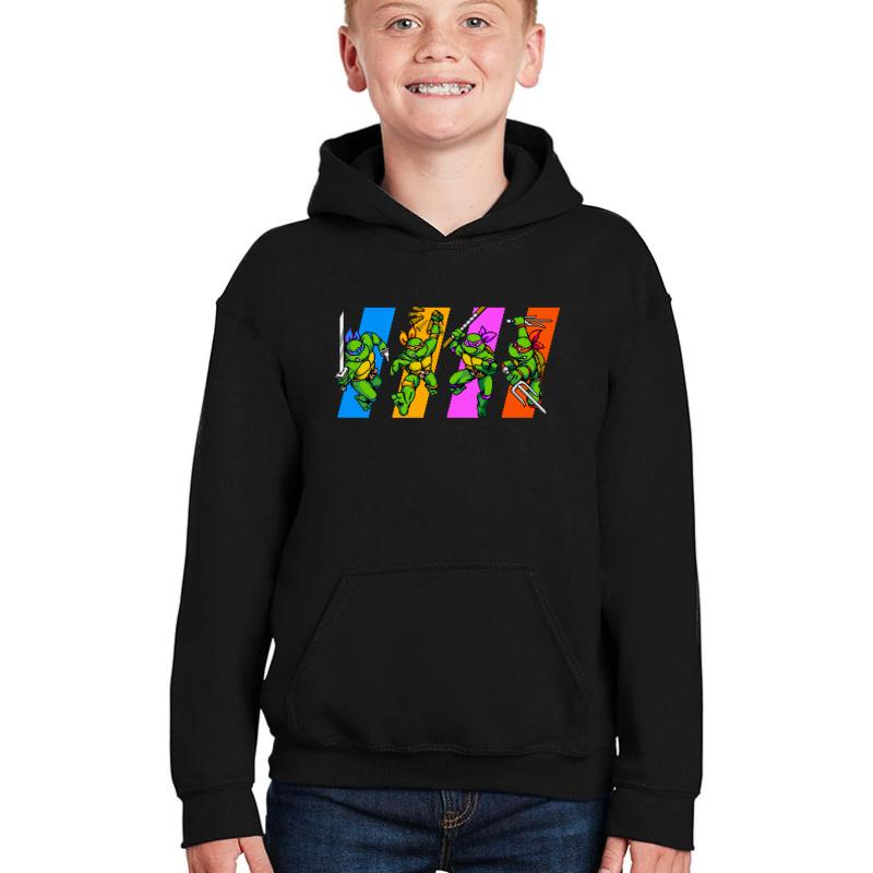 Tmnt Turtles In Time Characters Youth Hooded Sweatshirt Boy Black