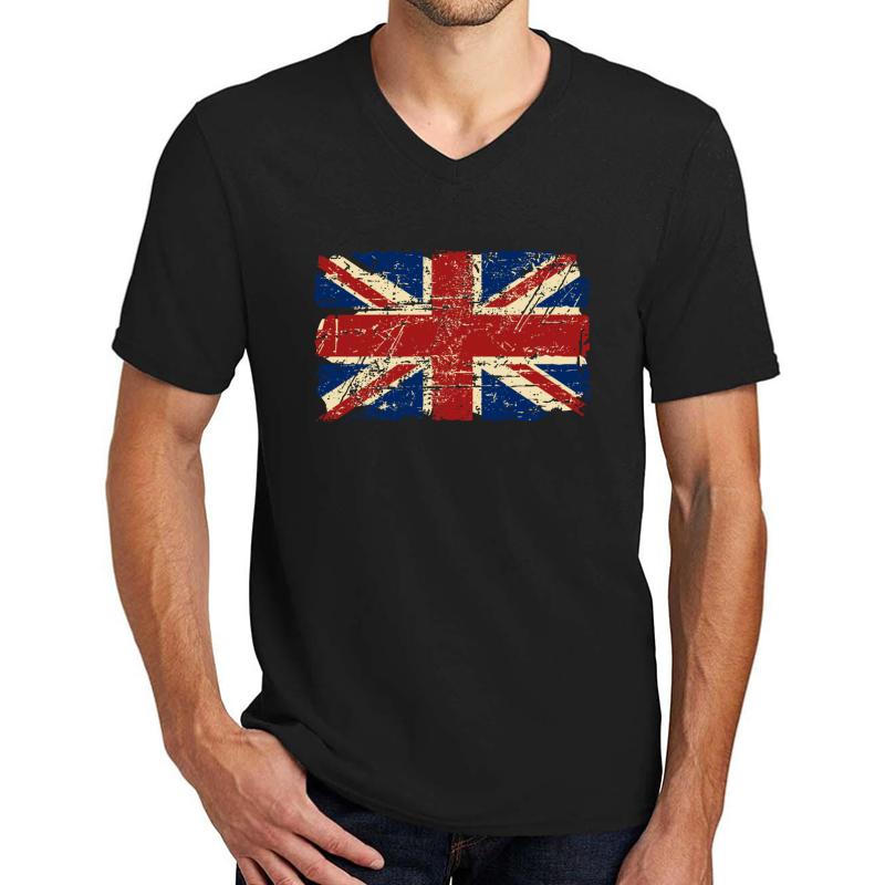 United Kingdom - Union Jack Flag Unisex V-Neck T-Shirt Men Black