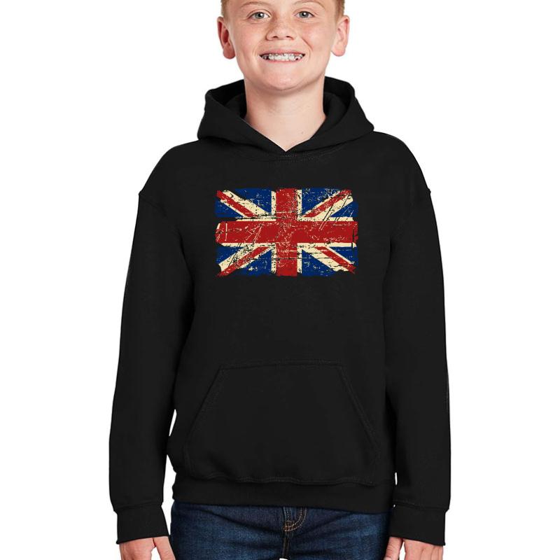 United Kingdom - Union Jack Flag Youth Hooded Sweatshirt Boy Black