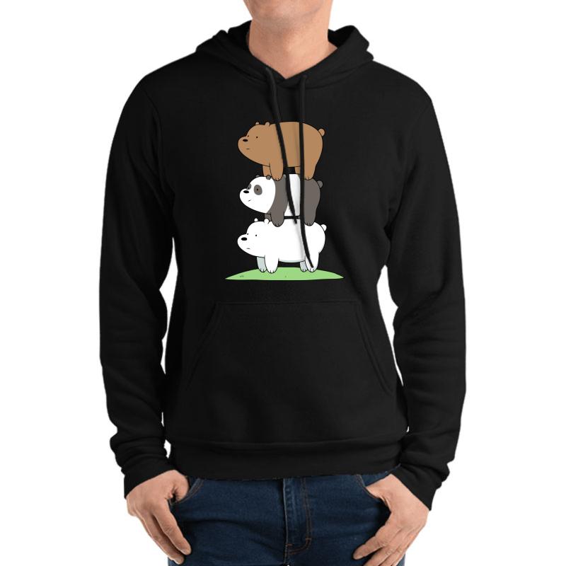 We Bare Bears Unisex Hooded Sweatshirt Men Black