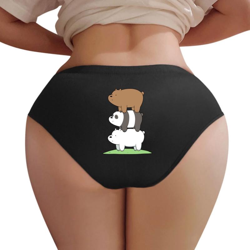 We Bare Bears Women Underwear Panties Women Black