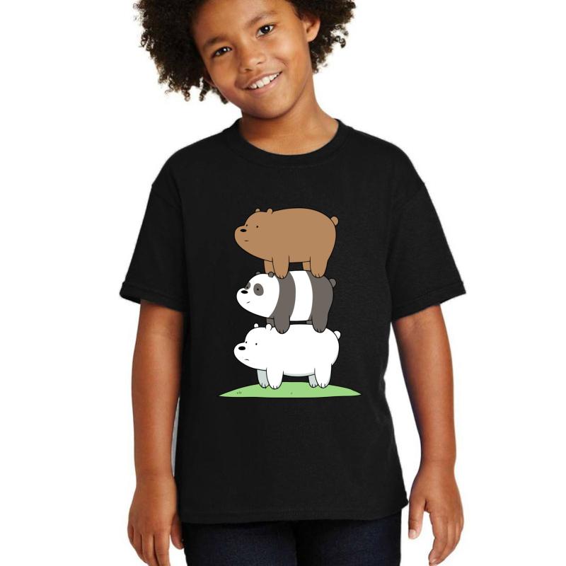 We Bare Bears Youth T-Shirt Boy Black