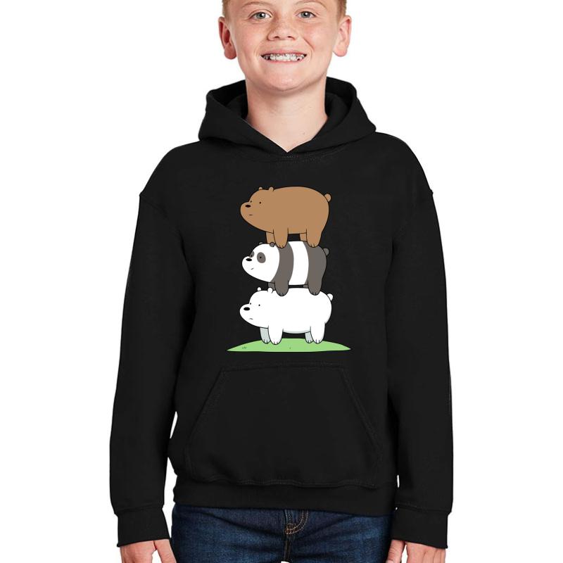 We Bare Bears Youth Hooded Sweatshirt Boy Black