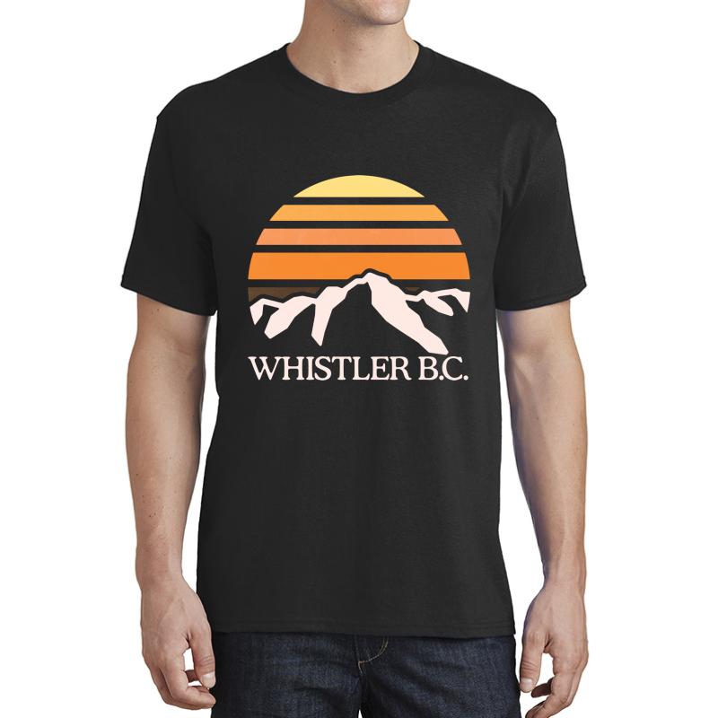 Whistler Bc Mountain Sun Unisex T-Shirt Men Black