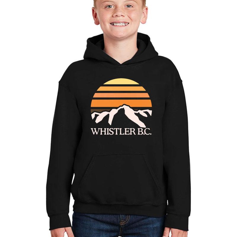 Whistler Bc Mountain Sun Youth Hooded Sweatshirt Boy Black