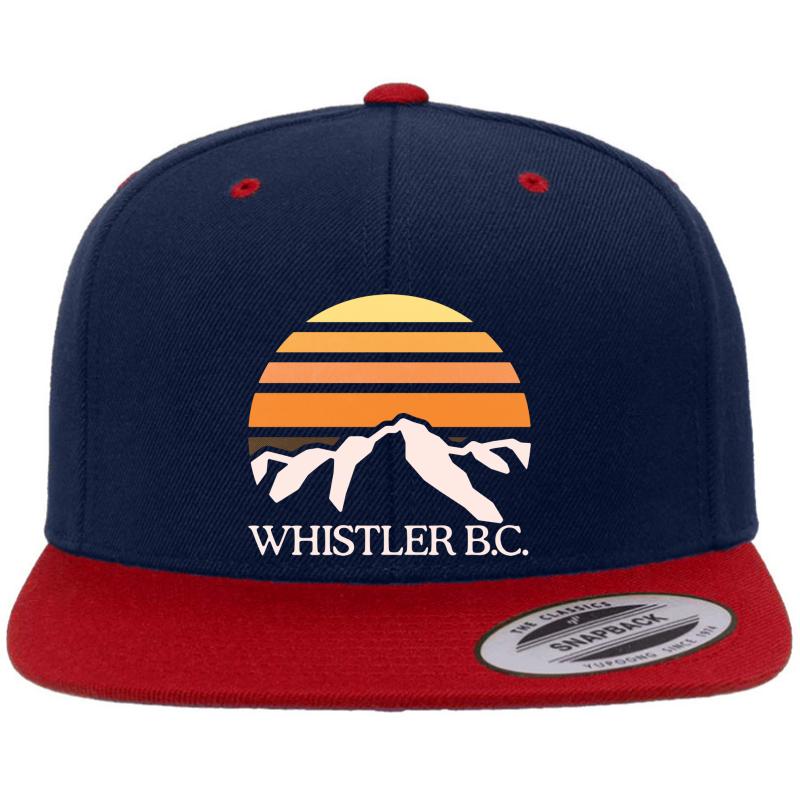 Whistler Bc Mountain Sun Premium Flat Bill Snapback Cap  Navy