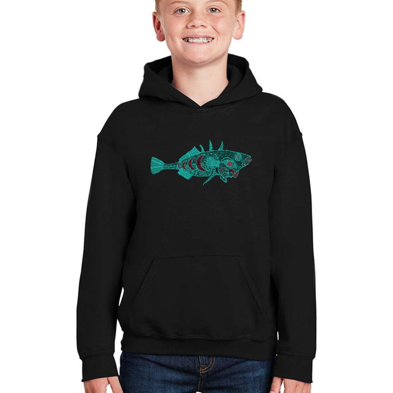 Three-Spined Stickleback Youth Hooded Sweatshirt Boy Black