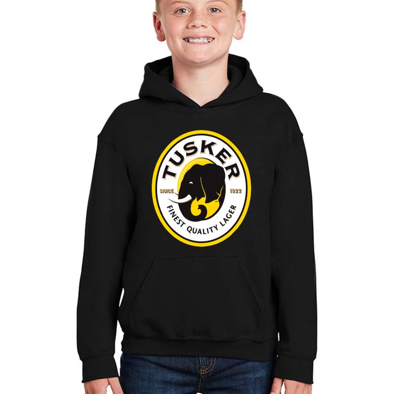 Tusker Lager Logo Youth Hooded Sweatshirt Boy Black