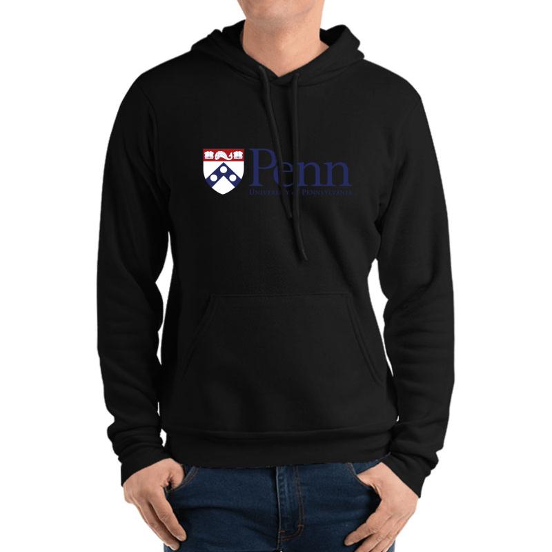 University Of Pennsylvania Classic Logo  Unisex Hooded Sweatshirt Men Black