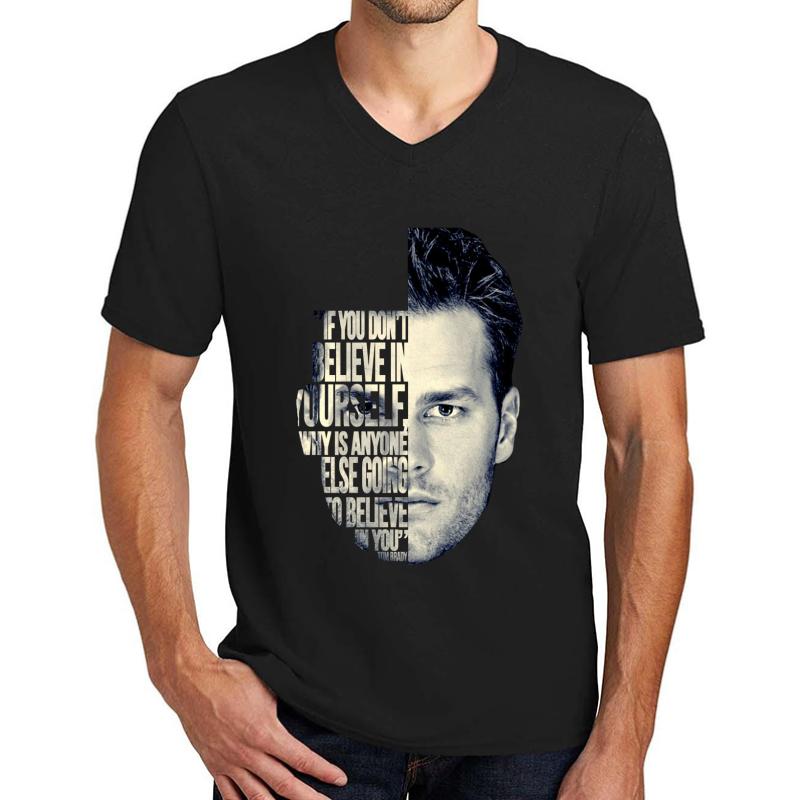 Tom Brady Unisex V-Neck T-Shirt Men Black