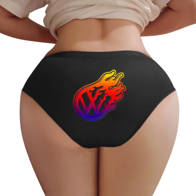 Vw Flame Logo Women Underwear Panties Women Black