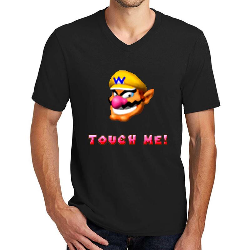 Wario Touch Me ! Unisex V-Neck T-Shirt Men Black