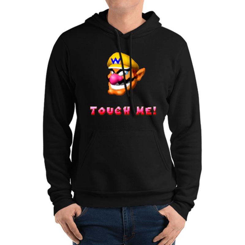 Wario Touch Me ! Unisex Hooded Sweatshirt Men Black