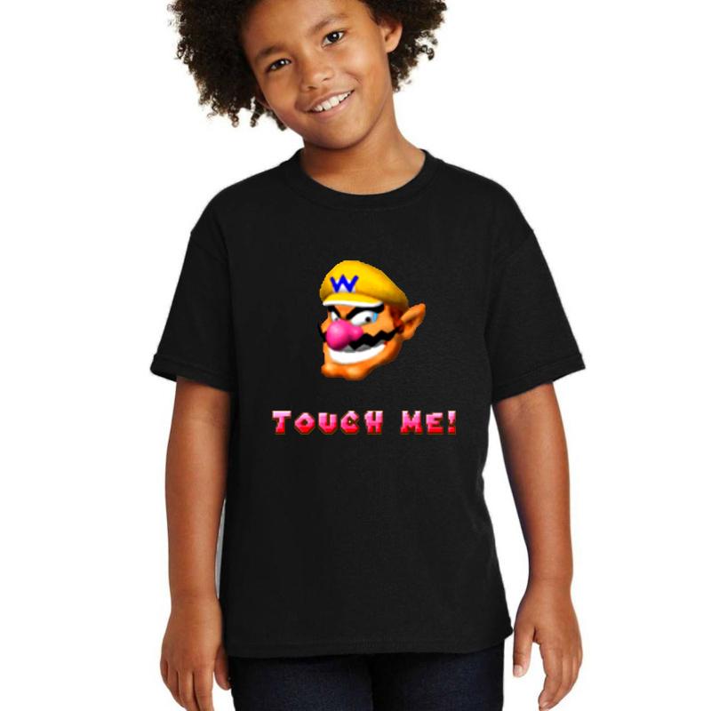 Wario Touch Me ! Youth T-Shirt Boy Black