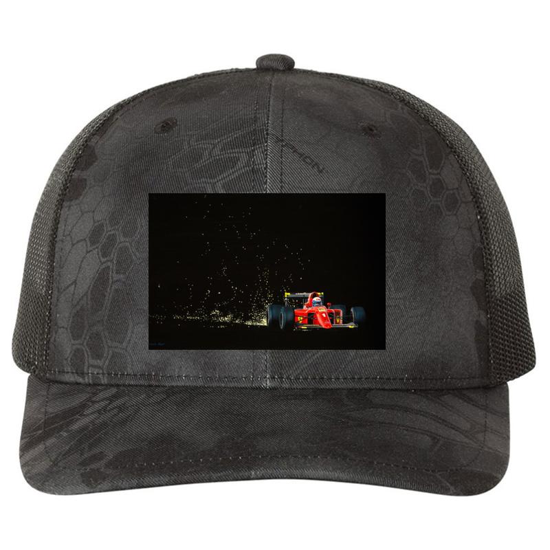 Alain Prost. Ferrari 641 Richardson Premium Trucker Snapback Cap  Kryptek Typhon Black