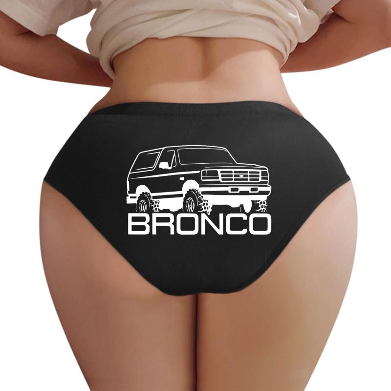 1992-1996 Ford Bronco White Print Women Underwear Panties Women Black