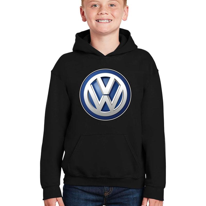 Volkswagen Vw Logo Youth Hooded Sweatshirt Boy Black