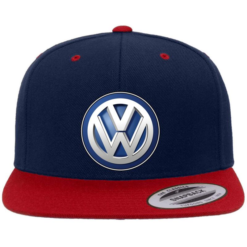 Volkswagen Vw Logo Premium Flat Bill Snapback Cap  Navy