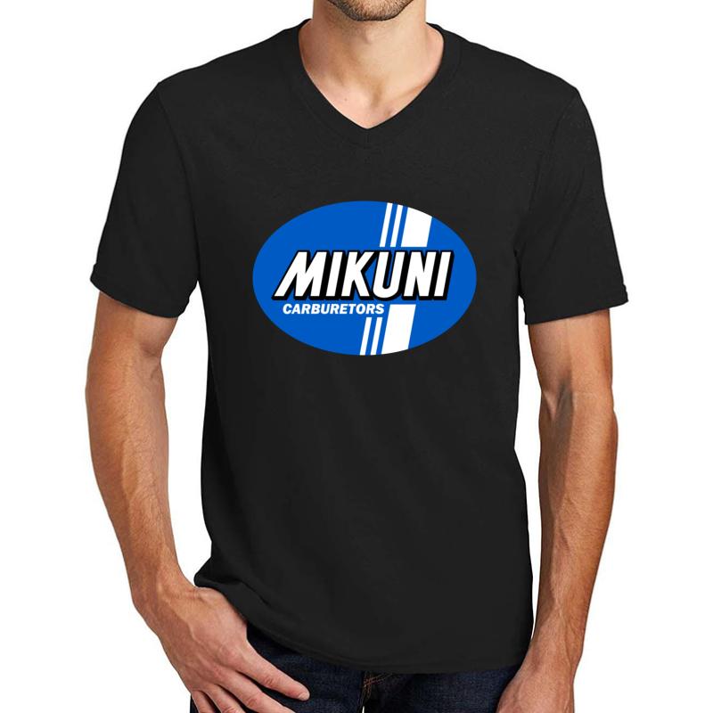 1960'S Mikuni Logo Unisex V-Neck T-Shirt Men Black