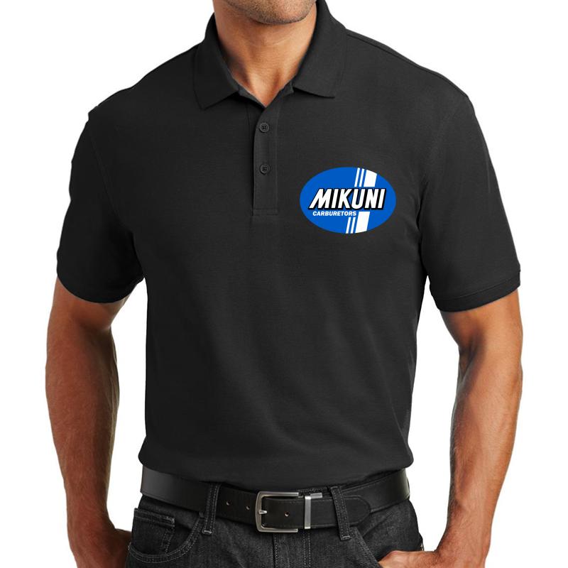 1960'S Mikuni Logo Unisex Polo Jersey Sport Shirt Men Black