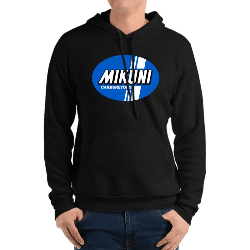 1960'S Mikuni Logo Unisex Hooded Sweatshirt Men Black