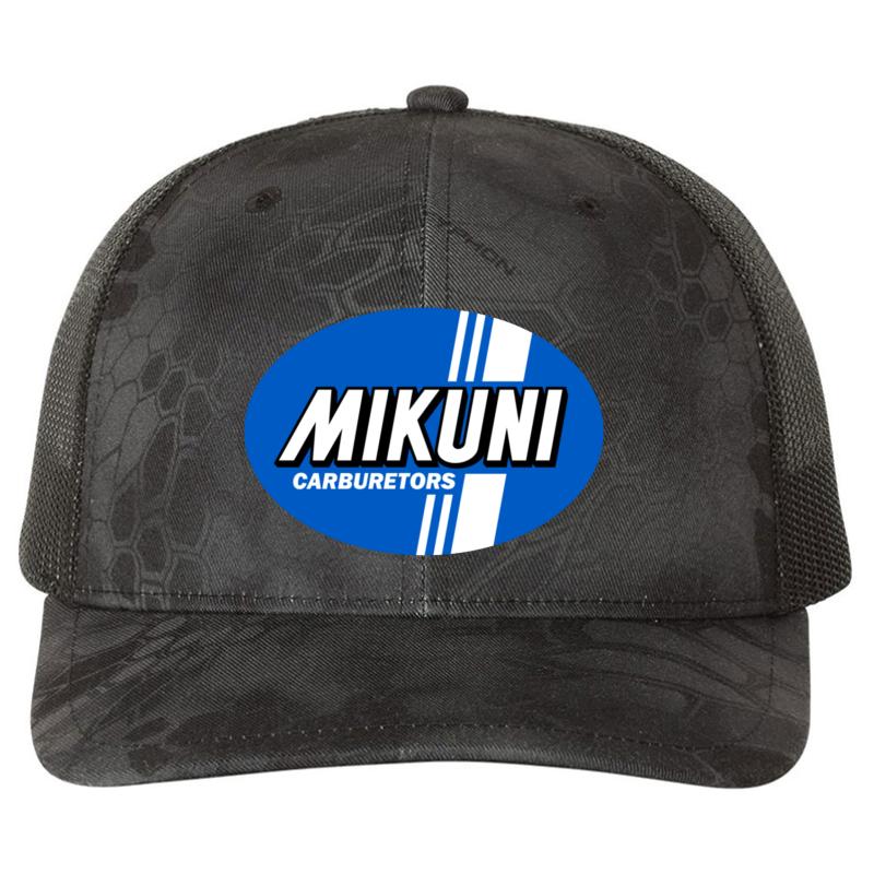 1960'S Mikuni Logo Richardson Premium Trucker Snapback Cap  Kryptek Typhon Black