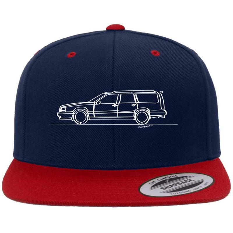 Volvo 850 T5-R - Single Line Premium Flat Bill Snapback Cap  Navy