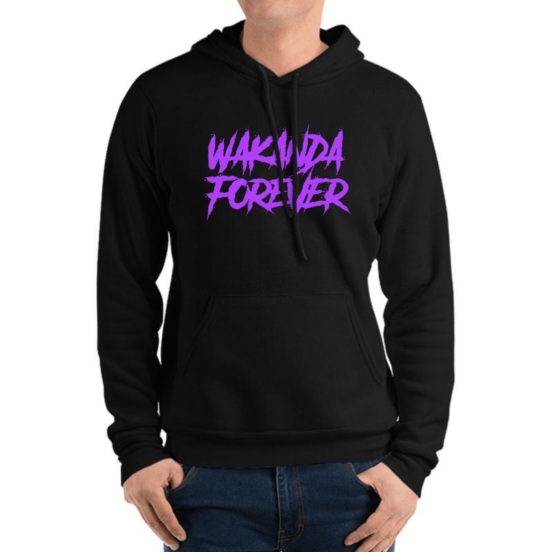 Wakanda Forever Purple - Black Panther Unisex Hooded Sweatshirt Men Black