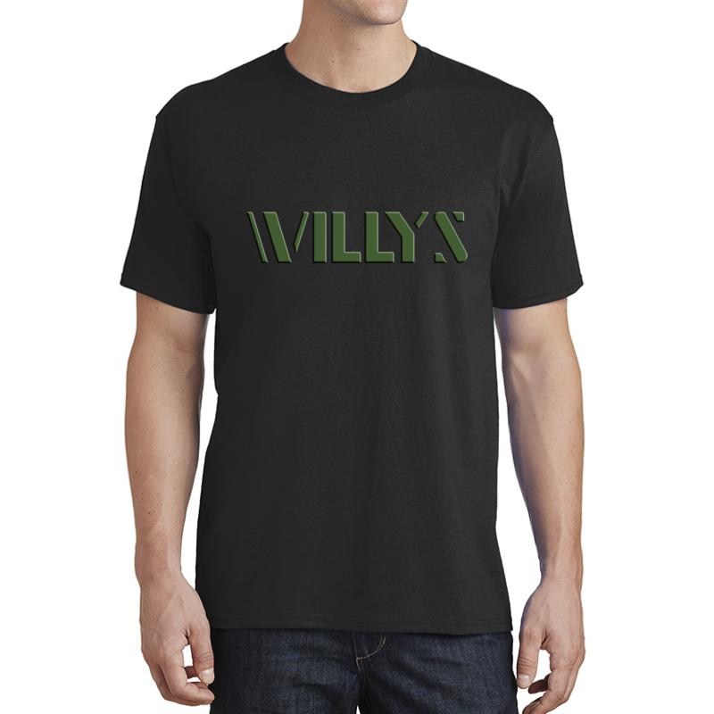 Willys Tailgate Logo Unisex T-Shirt Men Black