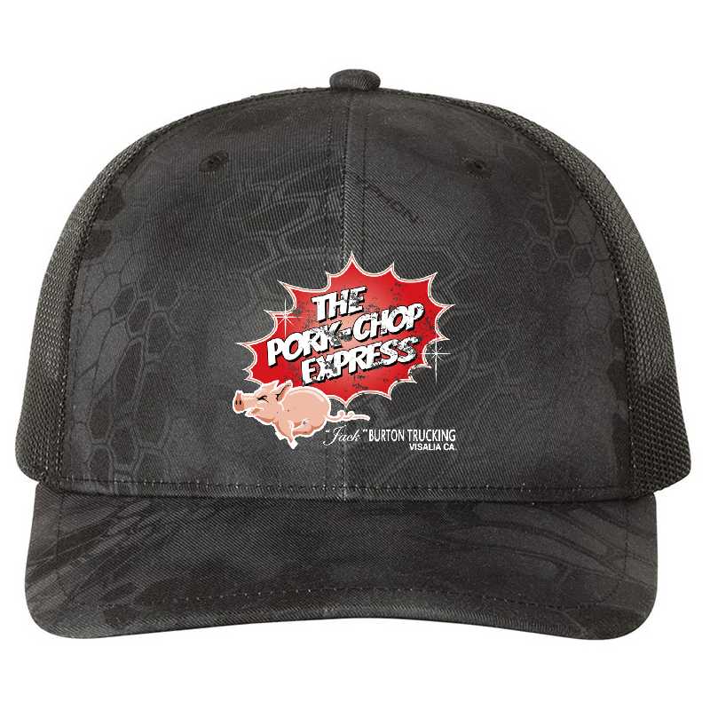 Pork Chop Express - Distressed Flexfit Baseball Caps