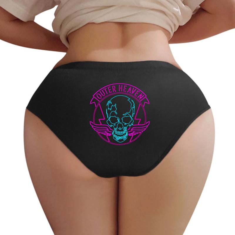 ?ø Metal Gear Solid ?ø Outer Heaven Neon Logo Women Underwear Panties Women Black