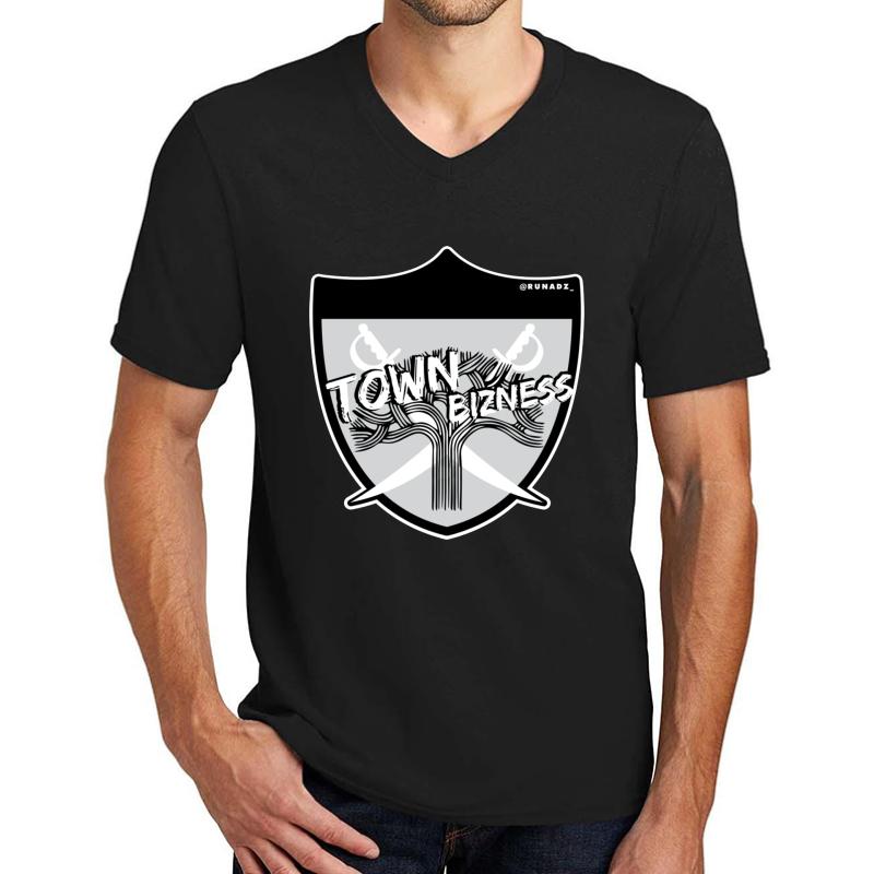 TOWN BIZNESS OAKLAND Unisex V-Neck T-Shirt Men Black