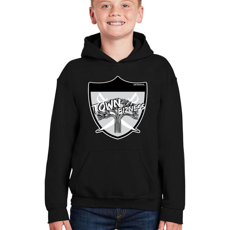 TOWN BIZNESS OAKLAND Youth Hooded Sweatshirt Boy Black