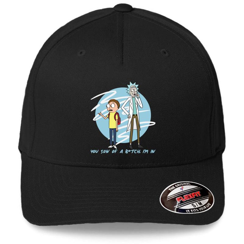 You Son Of A B Tch I'm In Rick & Morty  Flexfit Baseball Cap  Black