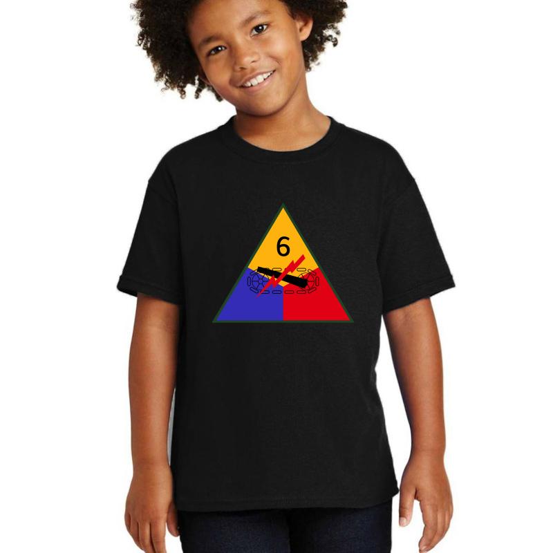 6Th Armored Division Super Sixth United States - Historical  Youth T-Shirt Boy Black