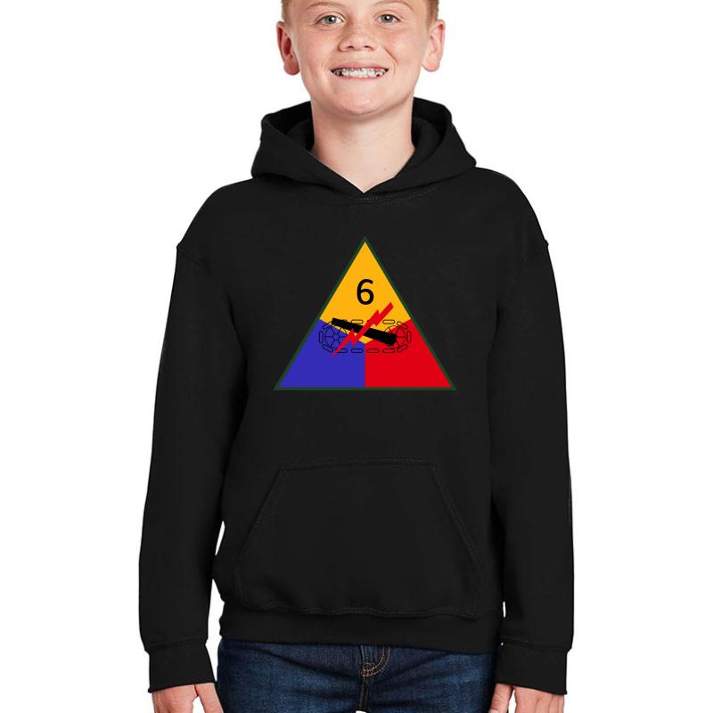 6Th Armored Division Super Sixth United States - Historical  Youth Hooded Sweatshirt Boy Black