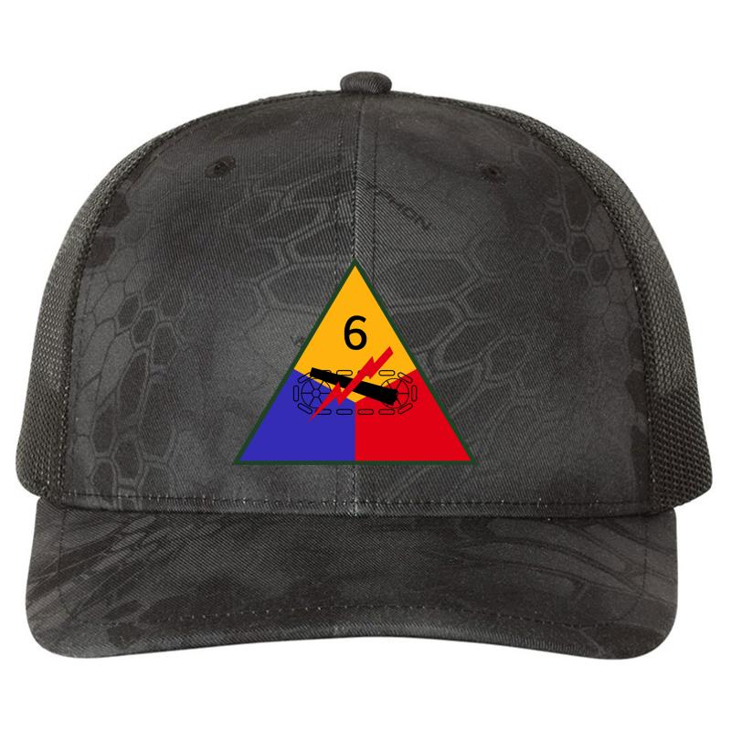 6Th Armored Division Super Sixth United States - Historical  Richardson Premium Trucker Snapback Cap  Kryptek Typhon Black