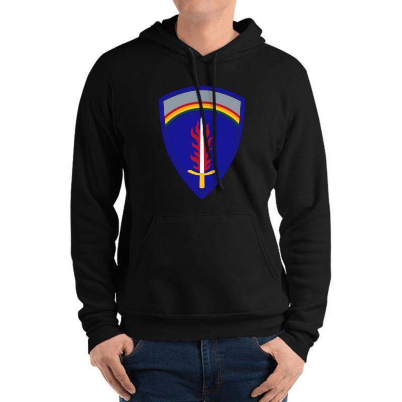 United States Army Europe Usareur  Unisex Hooded Sweatshirt Men Black