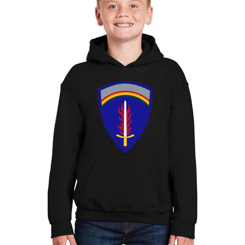 United States Army Europe Usareur  Youth Hooded Sweatshirt Boy Black