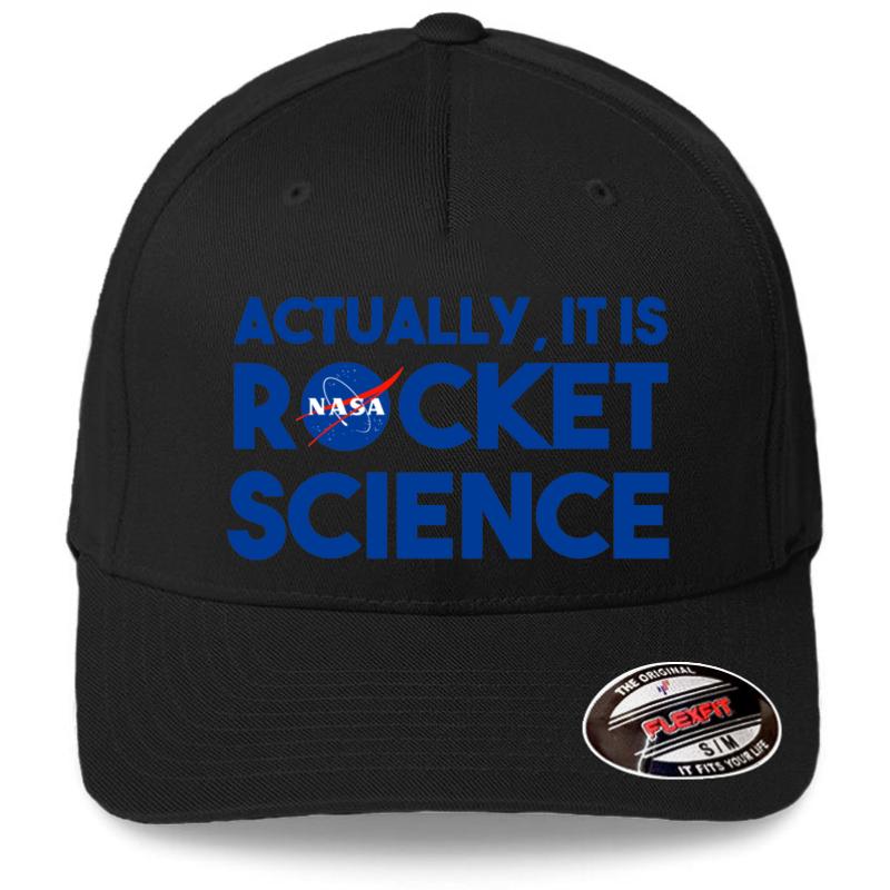 Actually It Is Rocket Science - Nasa Logo Flexfit Baseball Cap  Black