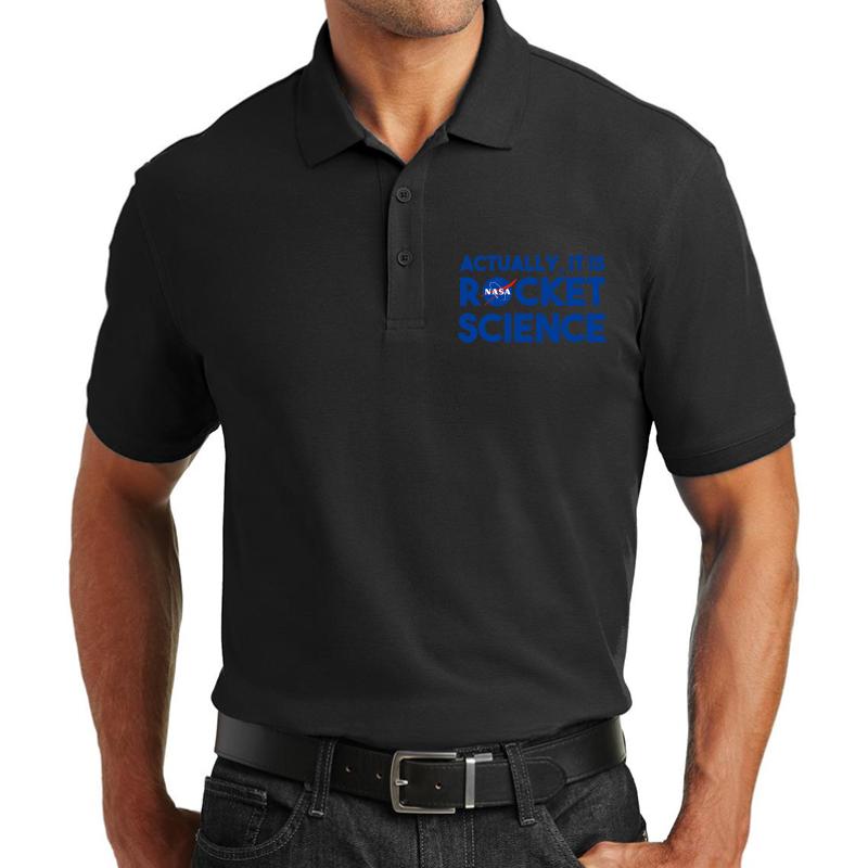 Actually It Is Rocket Science - Nasa Logo Unisex Polo Jersey Sport Shirt Men Black